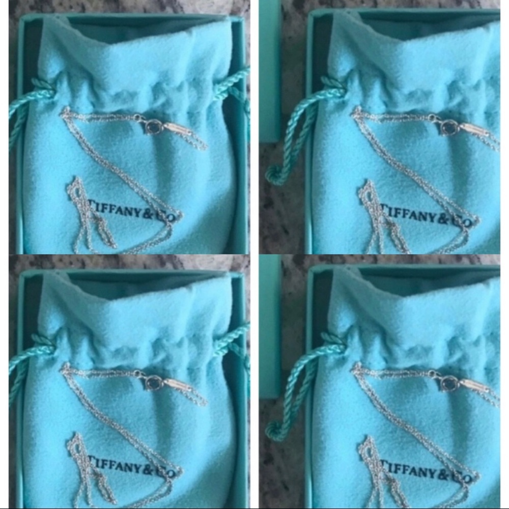 FOUR NEW Tiffany & Co Silver chain necklaces 18”